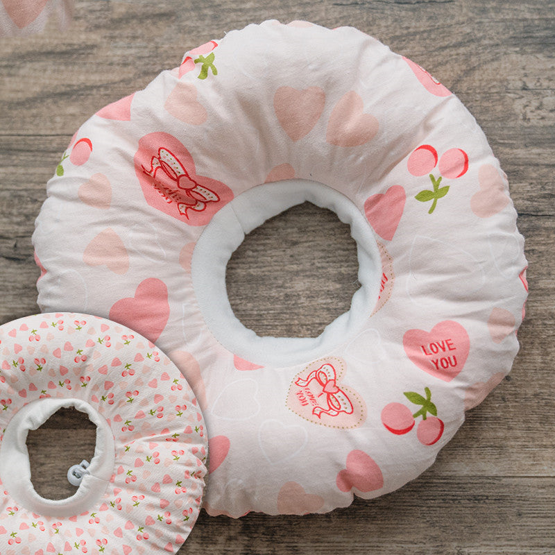 KFX-3574717 Pure Cotton Soft Pet Collar - Available in Pink Rice Cake Rabbit, Light Pink Love Heart, Blue Fox, and Yellow Fox