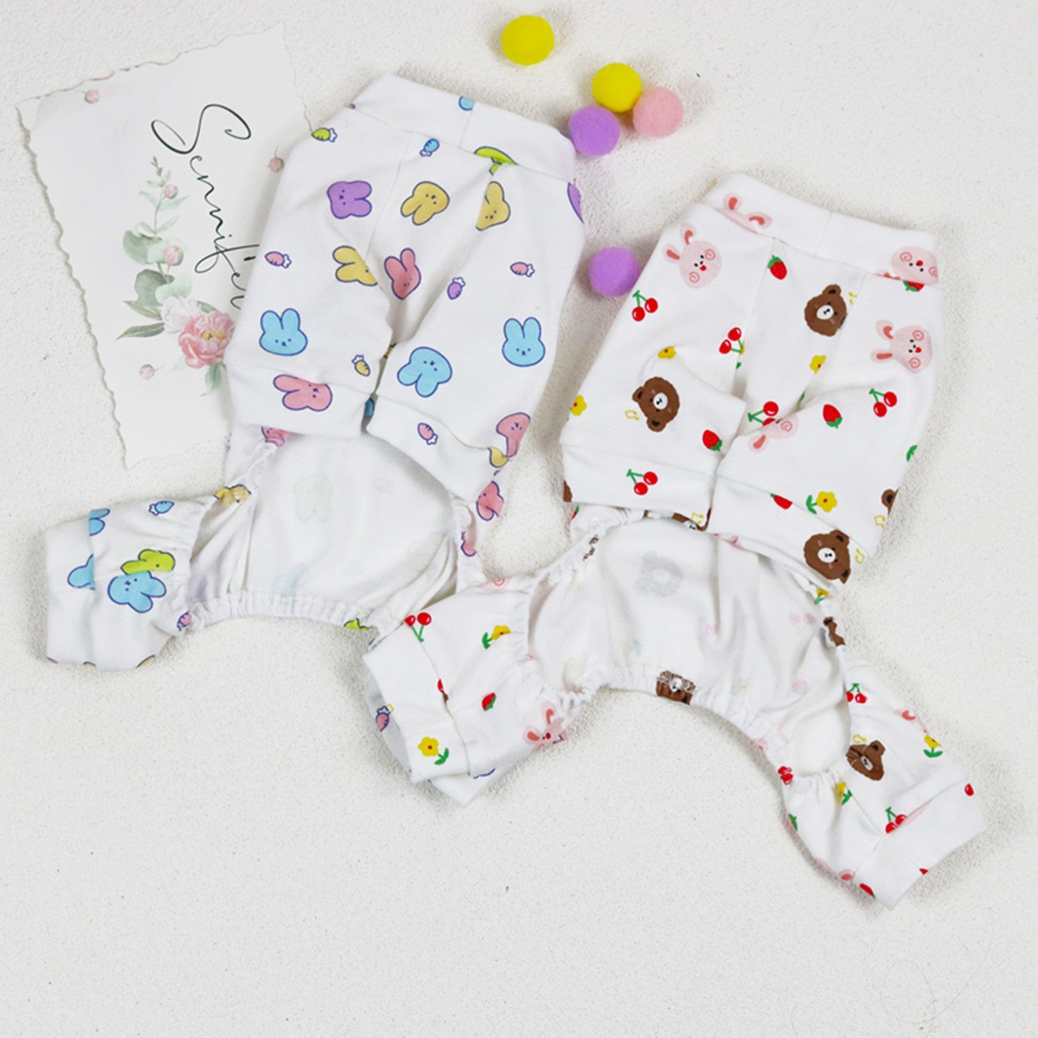KFX-3575101 Cotton Four-Legged Dog Clothing in Rabbit and Bear Designs, Multiple Sizes Available