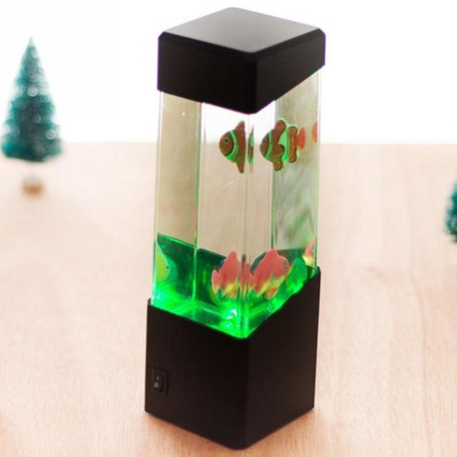 KFX-3575997 Colorful LED Jellyfish Night Light with Volcanic Eruption Effect and Water Tank