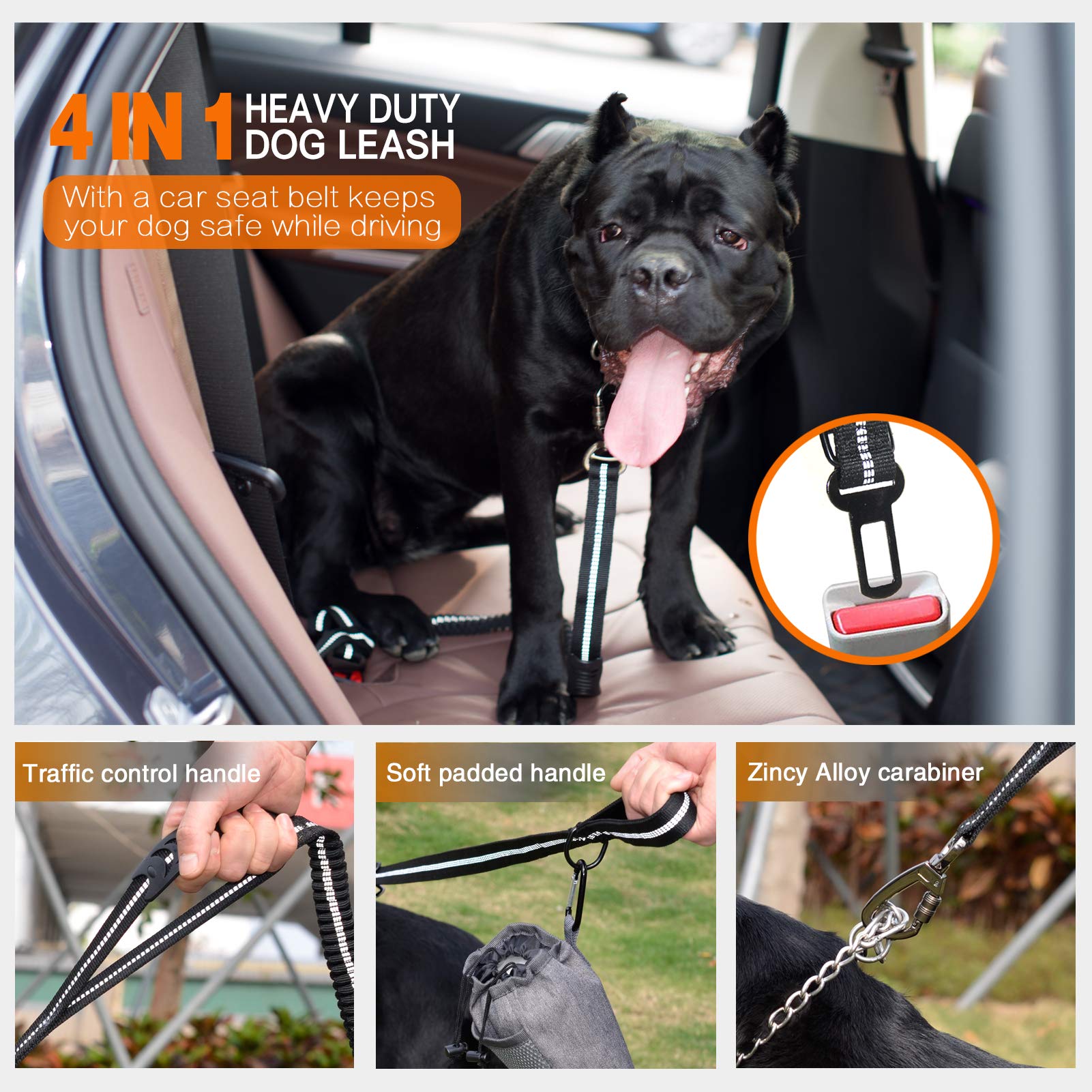 KFX-3576509 Explosion-proof Elastic Dog Leash with Reflective Design - Scalable Nylon Construction, Multiple Color Options