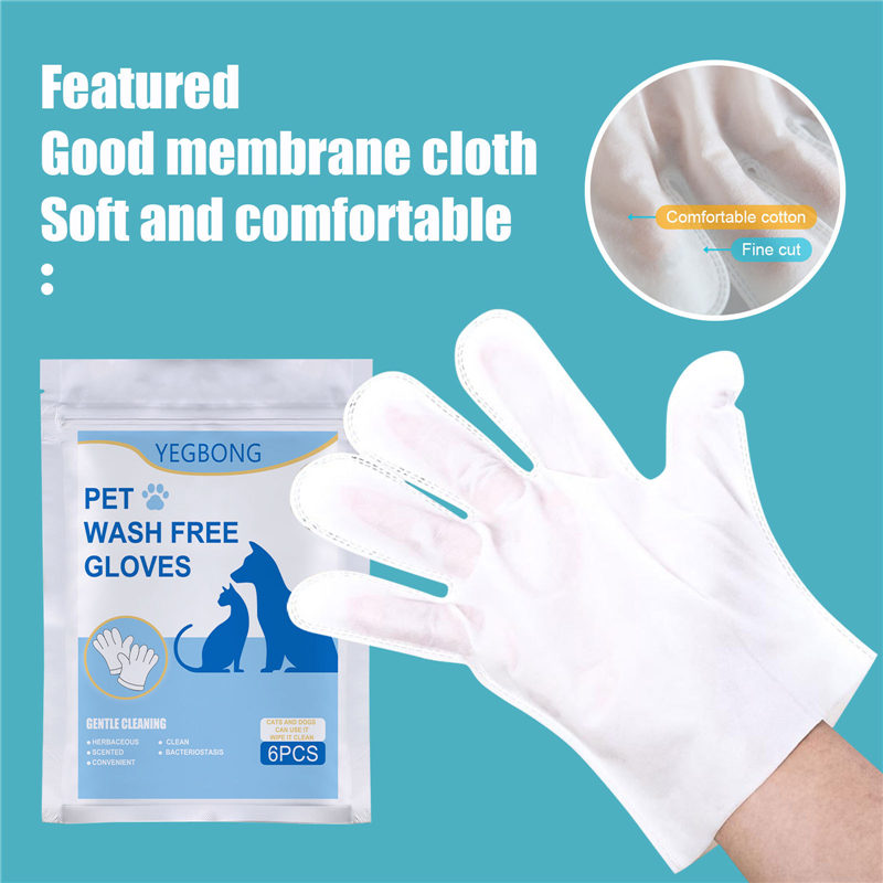 KFX-3578301 Pet Disposable Gloves - 6 Pack Non-woven Aluminum Foil Design, Ideal for Cat Care