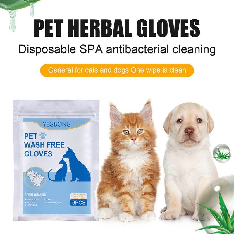KFX-3578301 Pet Disposable Gloves - 6 Pack Non-woven Aluminum Foil Design, Ideal for Cat Care