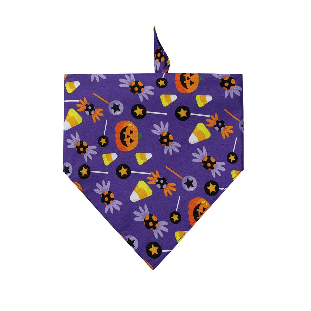KFX-3580093 Halloween Triangle Dog Bib - Polyester Saliva Towel for Dogs, 70x48x48cm, Various Styles