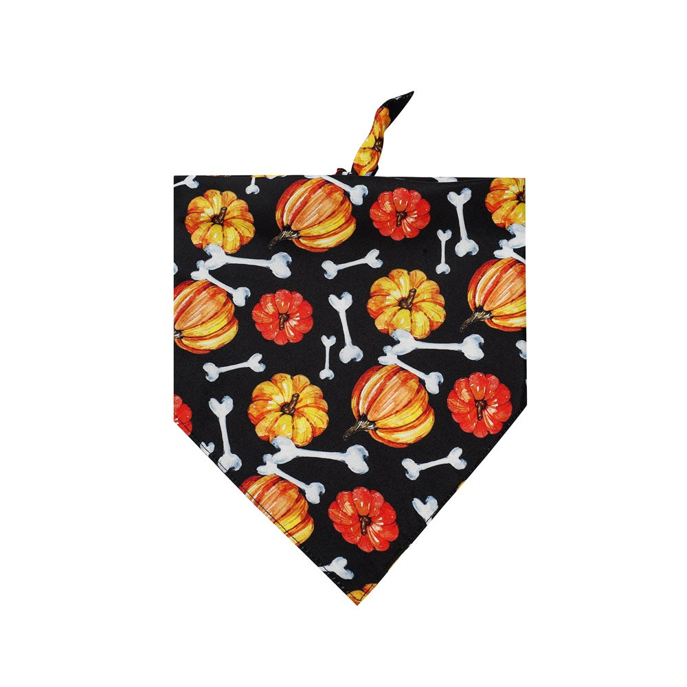 KFX-3580093 Halloween Triangle Dog Bib - Polyester Saliva Towel for Dogs, 70x48x48cm, Various Styles