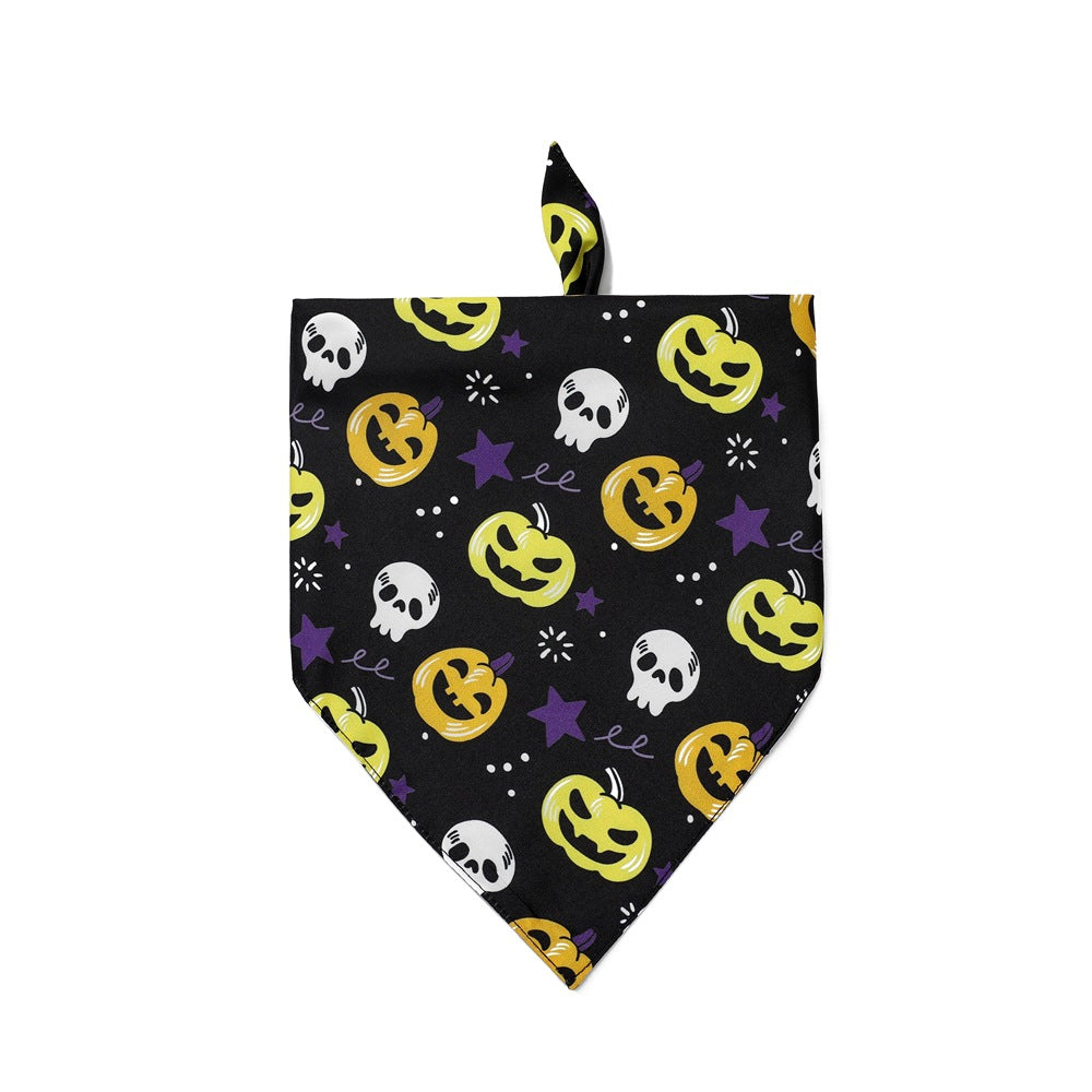 KFX-3580093 Halloween Triangle Dog Bib - Polyester Saliva Towel for Dogs, 70x48x48cm, Various Styles