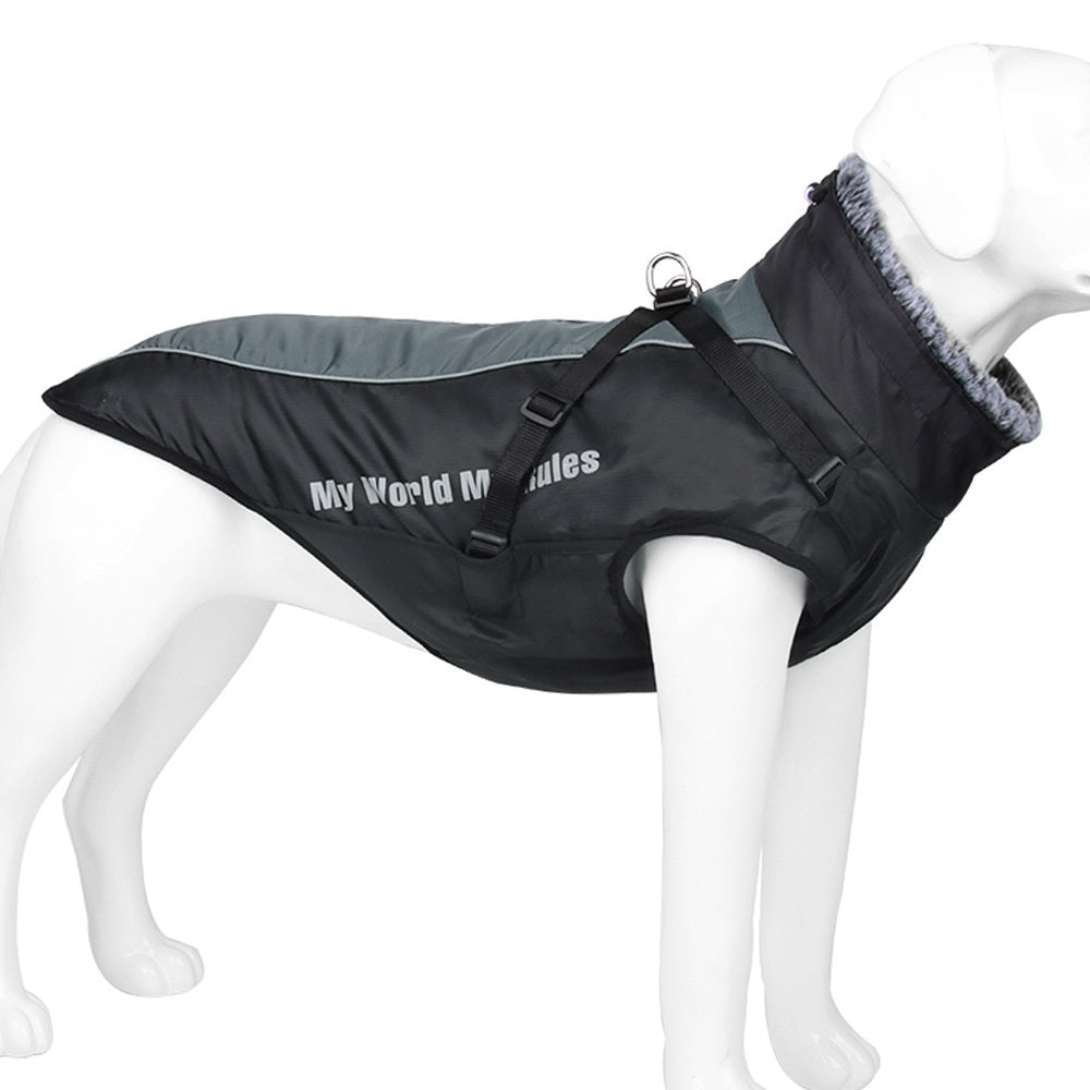 KFX-3580861 Reflective Waterproof Dog Shell Jacket for Large Breeds - Warm Cotton Pet Clothing in Multiple Colors