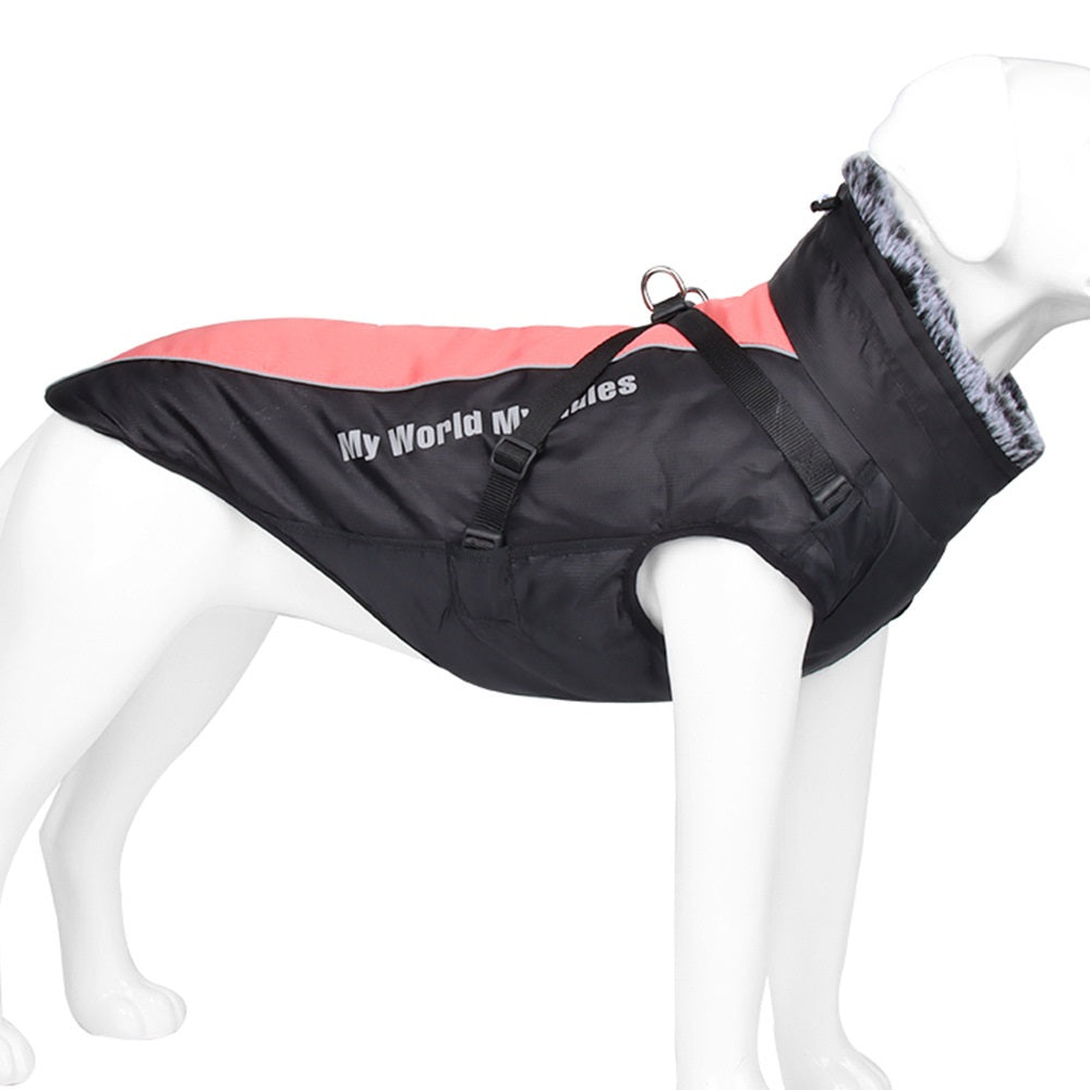 KFX-3580861 Reflective Waterproof Dog Shell Jacket for Large Breeds - Warm Cotton Pet Clothing in Multiple Colors