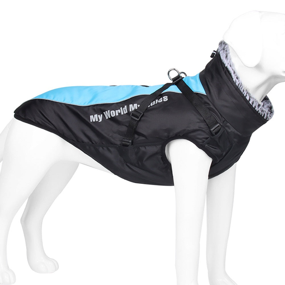 KFX-3580861 Reflective Waterproof Dog Shell Jacket for Large Breeds - Warm Cotton Pet Clothing in Multiple Colors
