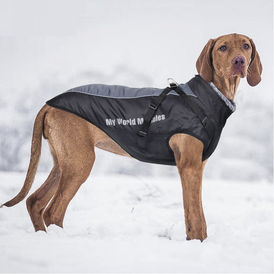 KFX-3580861 Reflective Waterproof Dog Shell Jacket for Large Breeds - Warm Cotton Pet Clothing in Multiple Colors