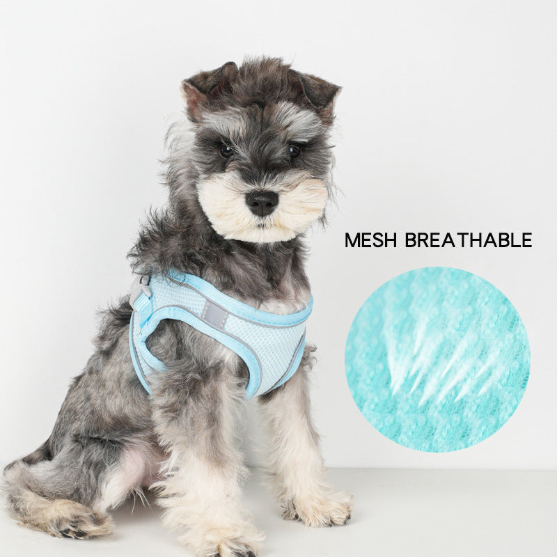 KFX-3582269 Reflective Plaid Dog Harness with Traction Rope - Adjustable Fit for Comfort and Safety