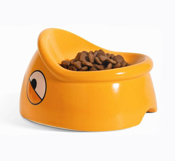 KFX-3582653 Ceramic Pet Food Bowl with Heightened Design for Cats and Small Animals