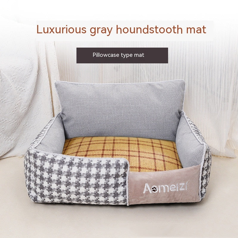 KFX-3588285 Removable and Washable Houndstooth Pet Bed for Cats – Four Seasons Universal Design