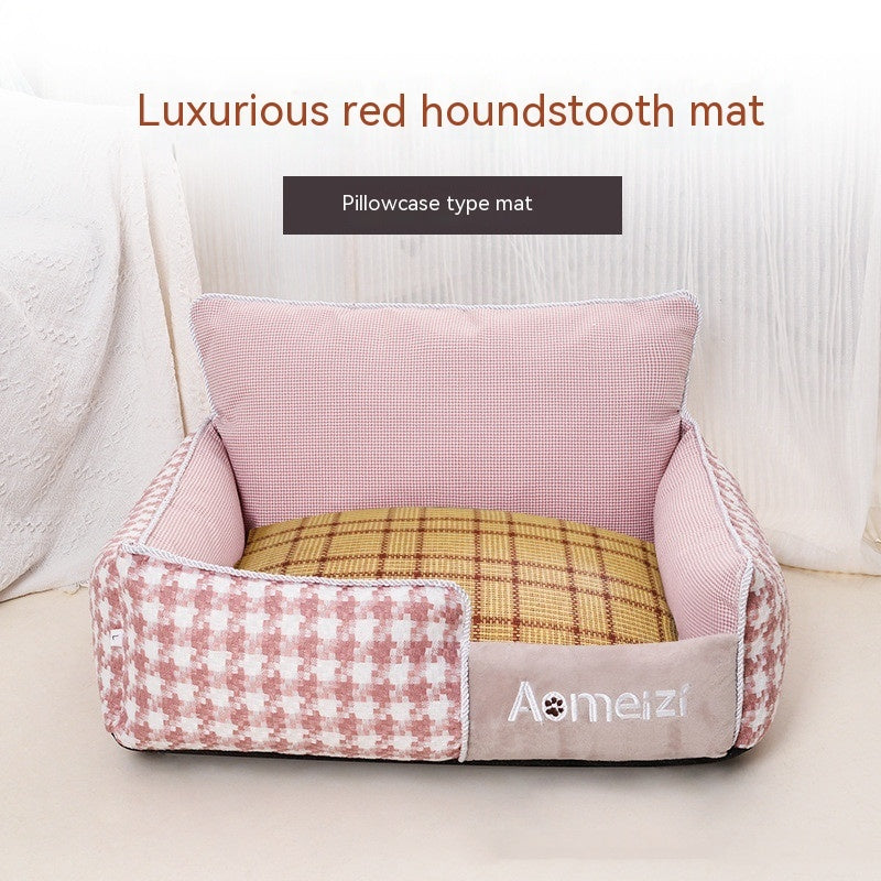 KFX-3588285 Removable and Washable Houndstooth Pet Bed for Cats – Four Seasons Universal Design