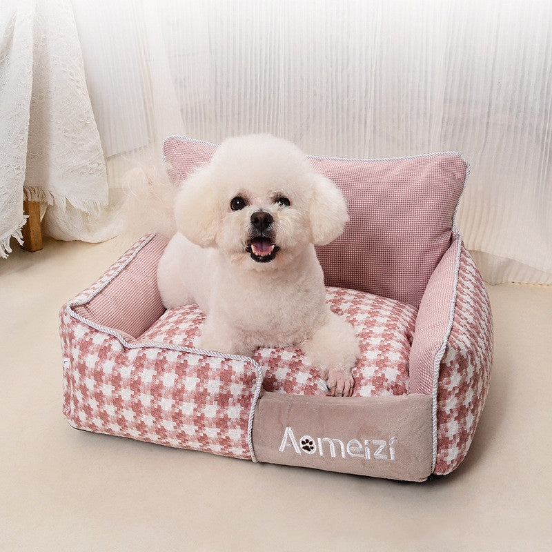 KFX-3588285 Removable and Washable Houndstooth Pet Bed for Cats – Four Seasons Universal Design