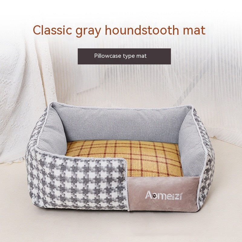 KFX-3588285 Removable and Washable Houndstooth Pet Bed for Cats – Four Seasons Universal Design