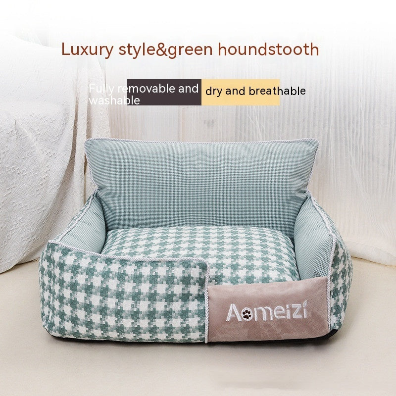 KFX-3588285 Removable and Washable Houndstooth Pet Bed for Cats – Four Seasons Universal Design