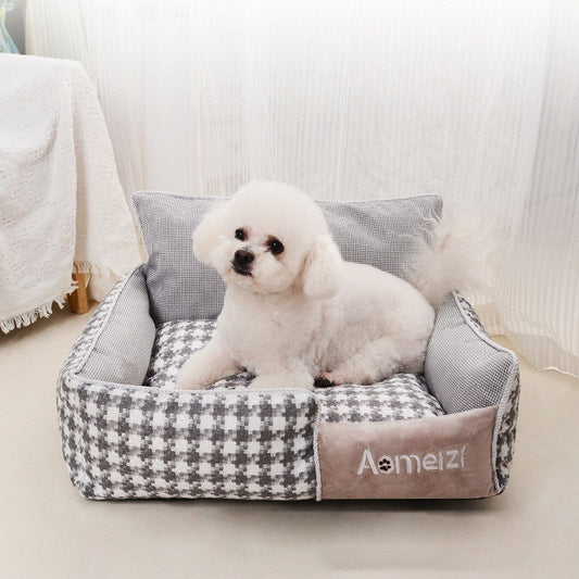 KFX-3588285 Removable and Washable Houndstooth Pet Bed for Cats – Four Seasons Universal Design