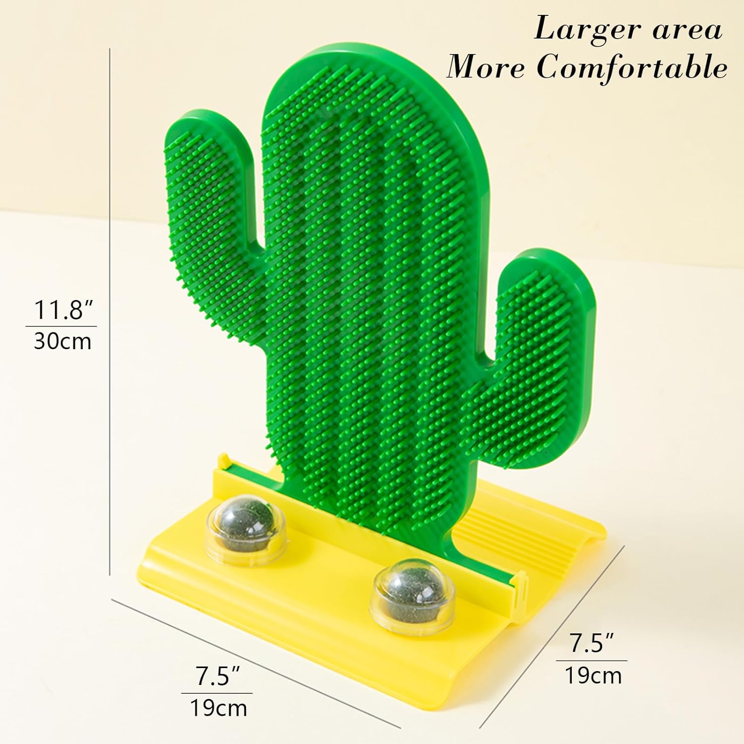 KFX-3591485 Cactus Self Groomer for Cats with Catnip Balls - Corner Brush & Scratching Pad