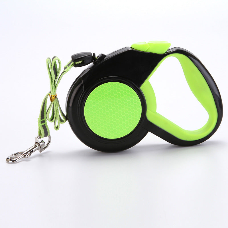 KFX-3593789 Automatic Retractable Pet Leash with Reflective Design in Fluorescent Orange and Green
