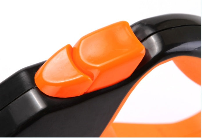 KFX-3593789 Automatic Retractable Pet Leash with Reflective Design in Fluorescent Orange and Green