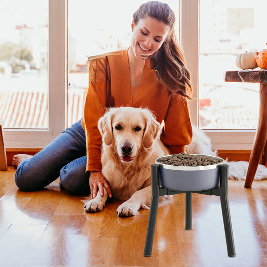 KFX-3594173 Adjustable Pet Bowl with Iron Bracket for Convenient Feeding