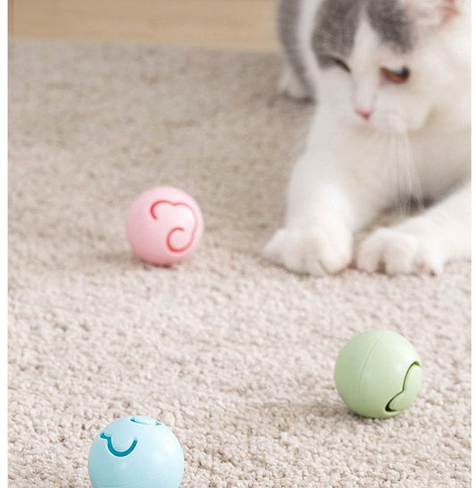KFX-3594813 Cat Toy Ball with Mint Bell and Maple Leaf Design, ABS Plastic, 4.5cm