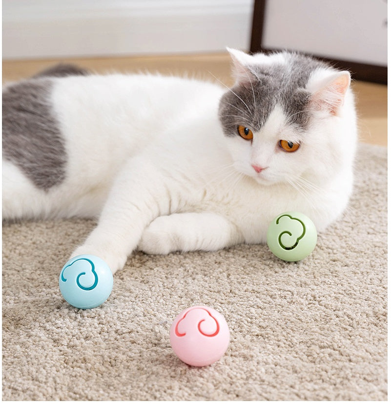 KFX-3594813 Cat Toy Ball with Mint Bell and Maple Leaf Design, ABS Plastic, 4.5cm