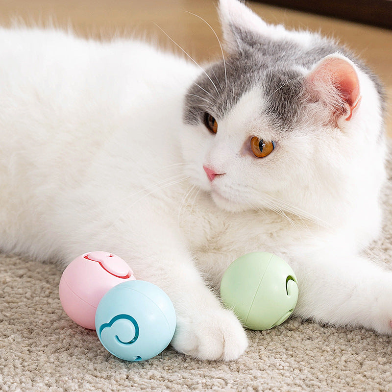 KFX-3594813 Cat Toy Ball with Mint Bell and Maple Leaf Design, ABS Plastic, 4.5cm