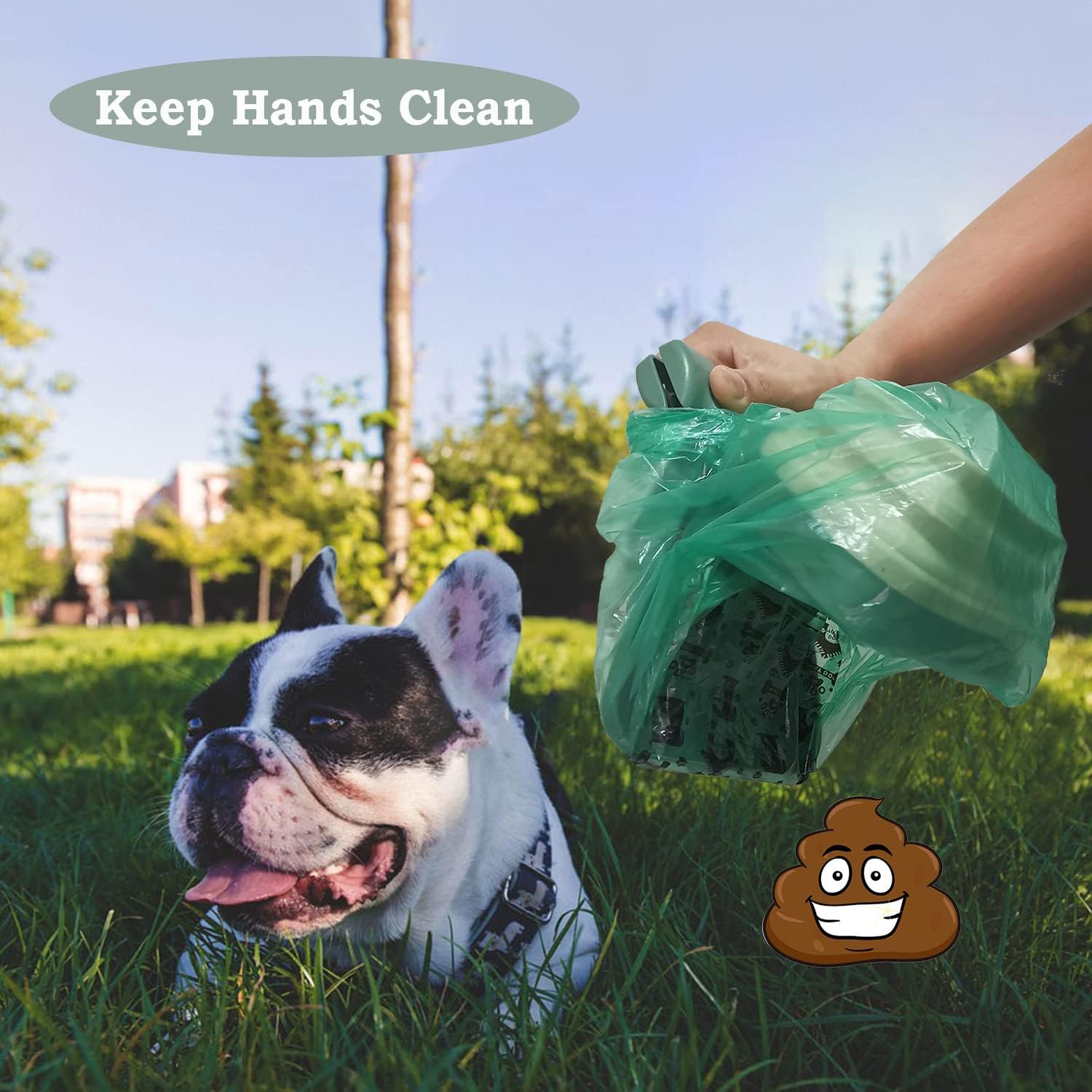 KFX-3595453 Portable Handheld Pooper Scooper with Expandable Waste Storage and Waste Bag Dispenser for Dogs