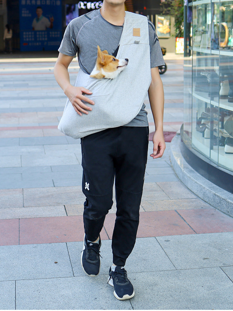 KFX-3596221 Pet Shoulder Bag for Dogs - Medium Soft Polyester, Solid Carbon Gray & Smoke Gray Design