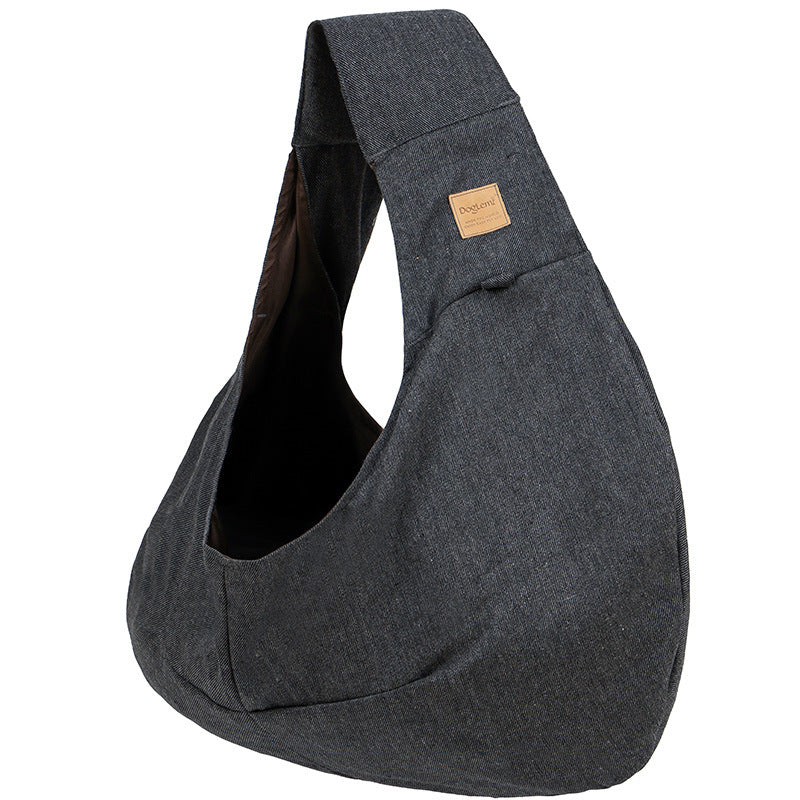 KFX-3596221 Pet Shoulder Bag for Dogs - Medium Soft Polyester, Solid Carbon Gray & Smoke Gray Design