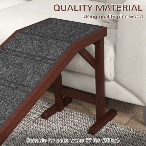 KFX-3597245 Dog Ramp for Beds - Wooden Pet Ramp with Non-Slip Carpet, 74" x 16" x 25", Easy Access for Dogs and Cats