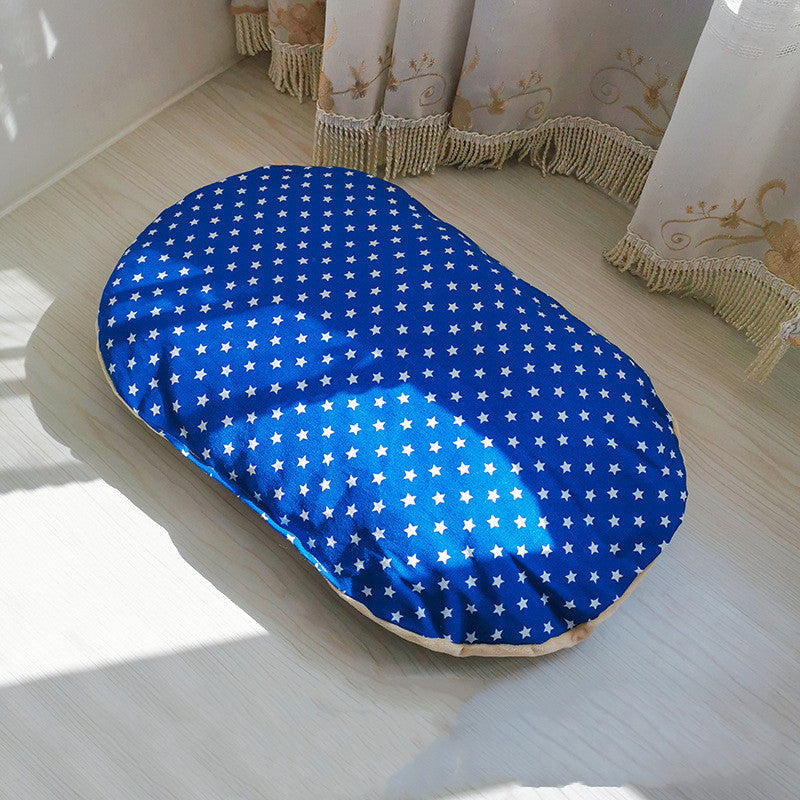 KFX-3598013 Cozy Crystal Velvet & Cotton Canvas Dog Mat Nest - 67x45x30cm