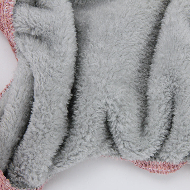 KFX-3598397 Plush Cotton Coat for Small Dogs - Teddy Bichon Pomeranian Chihuahua, Light Gray and Pink Options