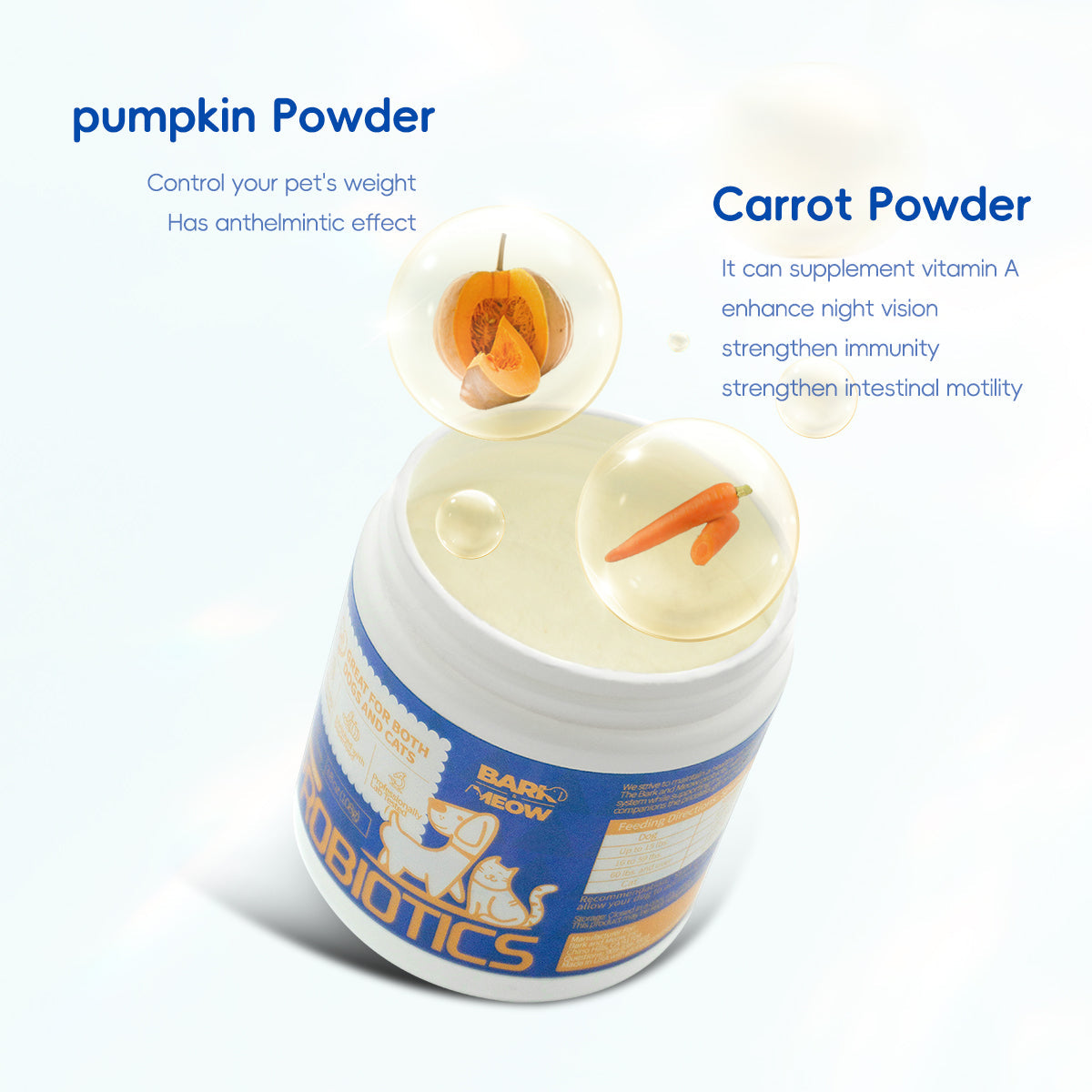 KFX-3599805 Premium Probiotics for Dogs & Cats with 7 Tailored Strains, 5 Billion CFU, Prebiotics, Pumpkin & Carrot – Gut & Immune Support