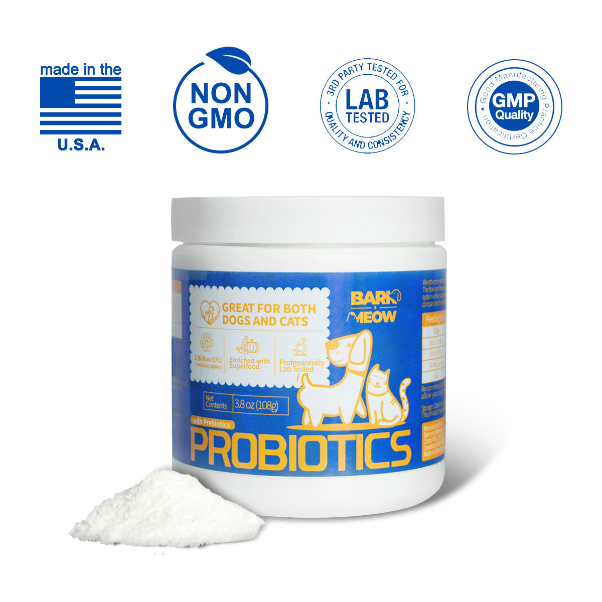 KFX-3599805 Premium Probiotics for Dogs & Cats with 7 Tailored Strains, 5 Billion CFU, Prebiotics, Pumpkin & Carrot – Gut & Immune Support