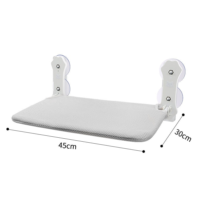 KFX-3601341 Gray and Khaki Cat Hammock with Suction Cups for Easy Setup, Removable and Washable
