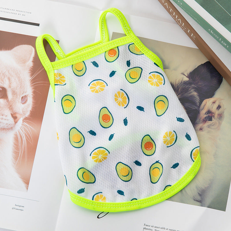 KFX-3602109 Lightweight Summer Vest Sling for Small Dogs in Fun Fruit Prints