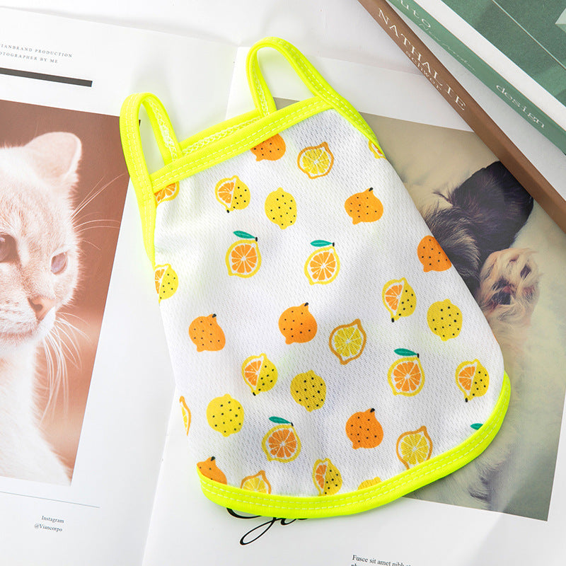 KFX-3602109 Lightweight Summer Vest Sling for Small Dogs in Fun Fruit Prints