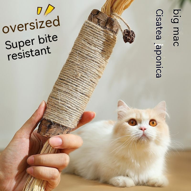 KFX-3602365 Oversized Raffia Molar Rod for Cats - Durable Catnip Toy for Teeth and Play