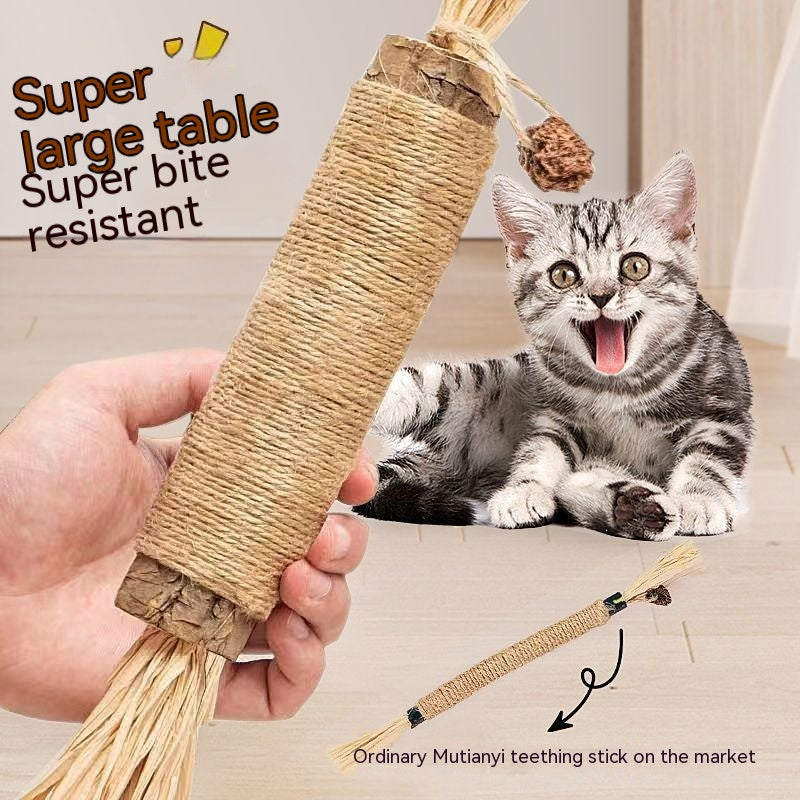 KFX-3602365 Oversized Raffia Molar Rod for Cats - Durable Catnip Toy for Teeth and Play