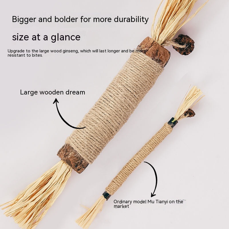 KFX-3602365 Oversized Raffia Molar Rod for Cats - Durable Catnip Toy for Teeth and Play