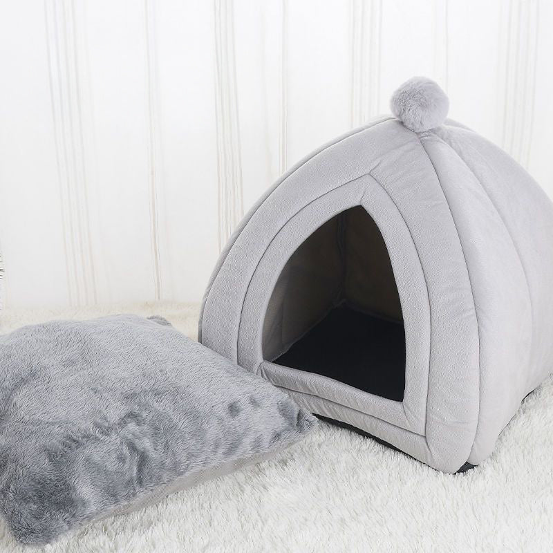 KFX-3603773 Cozy Cat Bed and Small Dog Tent Mat – Soft, Washable Pet House for Cats and Puppies