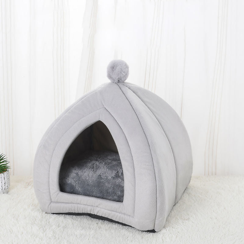 KFX-3603773 Cozy Cat Bed and Small Dog Tent Mat – Soft, Washable Pet House for Cats and Puppies