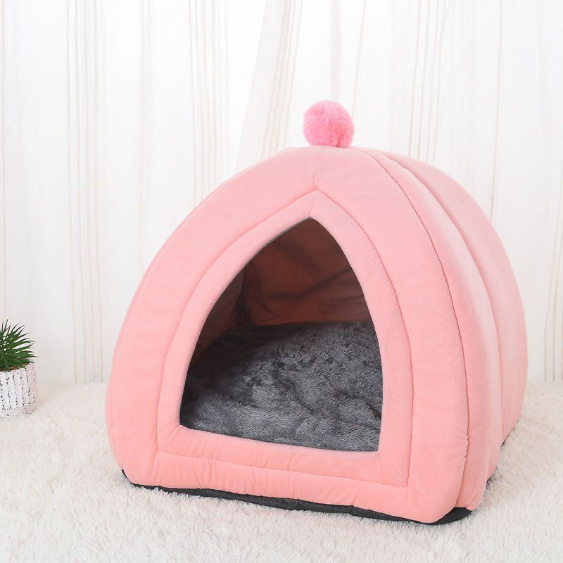 KFX-3603773 Cozy Cat Bed and Small Dog Tent Mat – Soft, Washable Pet House for Cats and Puppies