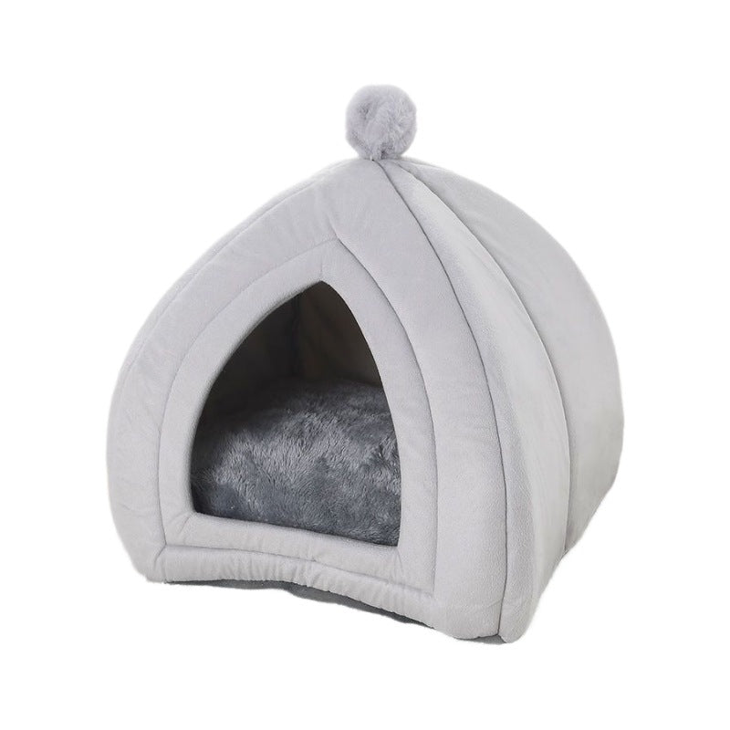 KFX-3603773 Cozy Cat Bed and Small Dog Tent Mat – Soft, Washable Pet House for Cats and Puppies