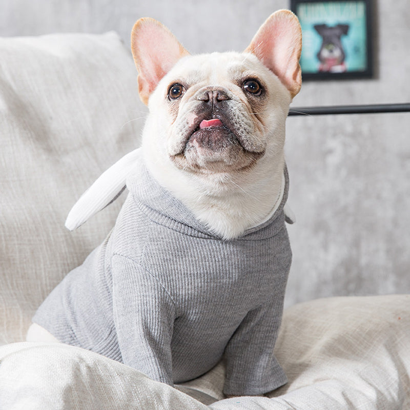 KFX-3603901 Comfortable Spring and Autumn Dog Sweater in Light Gray and Pink
