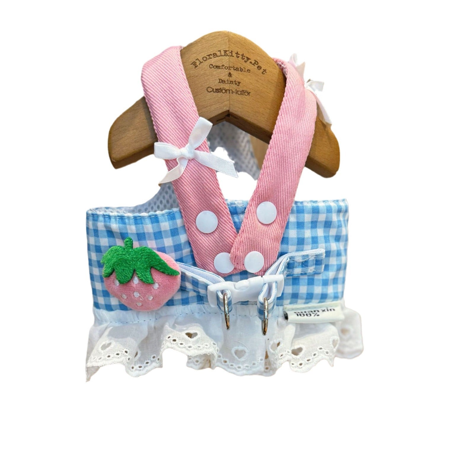 KFX-3605309 Breathable Cotton Pet Suit for Comfort: Pink & Blue Plaid Options
