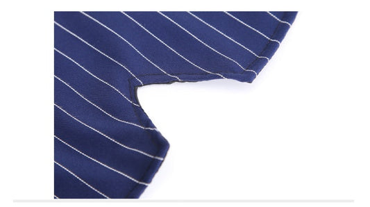 KFX-3607869 Navy Blue Stripe Bow Tie Suit for Large Dogs - Casual Wear for Golden Retrievers