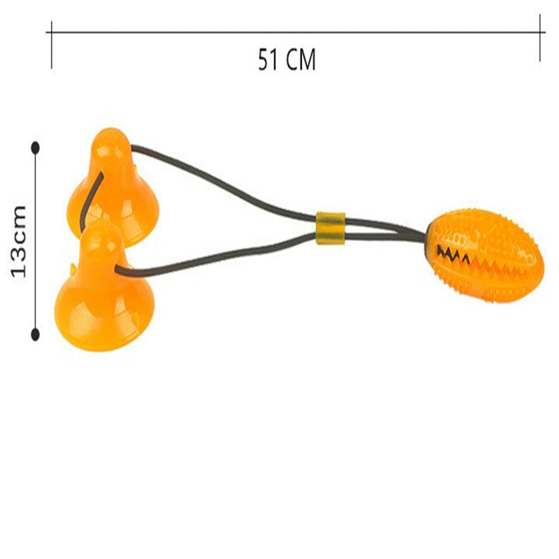 KFX-3610301 Multi-Kinetic Dog Rubber Toy with Suction Cup and Double Layer Teeth Cleaning Design